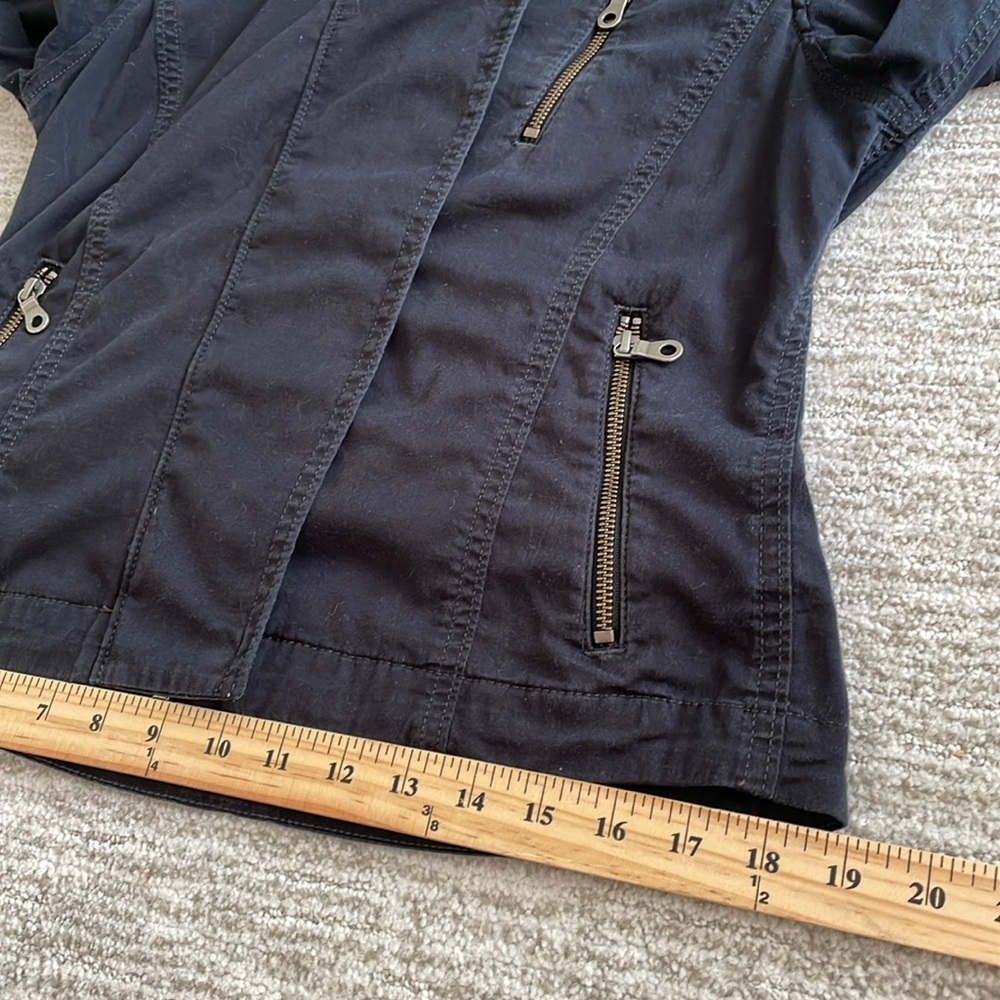 Athleta Black Zipper Moto Zip Jacket Size XS Lightweight Stretch Cotton Stretch - Picture 9 of 15